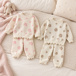 Floral Knit Baby Outfit Set – Scalloped Sweater & Pants