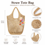 Personalized Straw Tote Bag for Moms | Custom Name Beach Bag