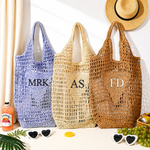 Personalized Straw Tote Bag for Moms | Custom Name Beach Bag