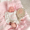 She’s here baby knit frill leg romper