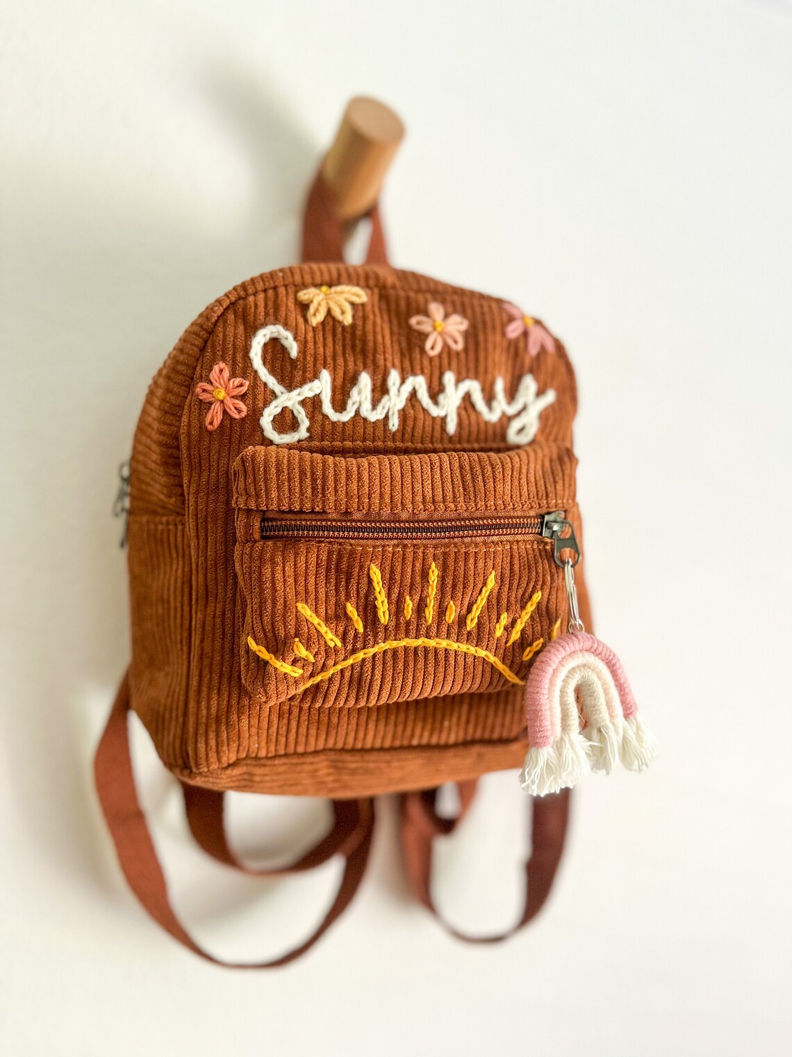 customizable mini backpack Personalized Corduroy Custom Name Kids School Bag 22.75in Details Signature lightweight nylon Adjustable padded straps Gold metal hardware Top zip closure Front zip pocket Fully lined Personalized Mini Backpack for Kids