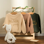 Personalized Baby Name Sweater – Custom Embroidered Knit Sweater, Toddler Outfit, Baby Gift
