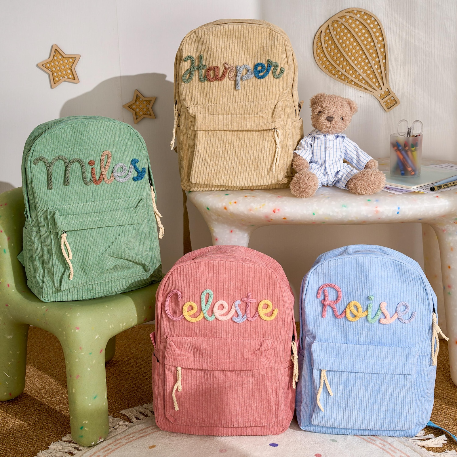 Custom Name Toddler Backpack – Personalized Kids Bag (Pink, 2T–7T) by Knitty Baby