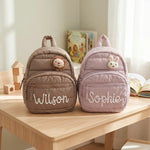 Personalized Quilted Toddler Backpack – Embroidered Name | Daycare & Preschool Bag