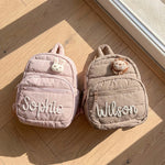 Personalized Quilted Toddler Backpack – Embroidered Name | Daycare & Preschool Bag