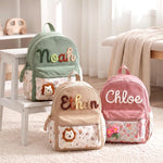 Personalized Corduroy Toddler Backpack – Hand-Embroidered Name, Floral Pocket | Back to School