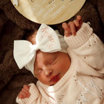 Personalized Baby Bow Headband – Hand Embroidered Name, Waffle Knit