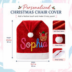 Personalized Christmas Chair Cover, Custom Name Holiday Chair Decor, Family Christmas Dining Table Decoration, Kids Christmas Memory