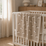 Knit Sheep Baby Blanket, 100% Cotton Nursery Blanket, Soft Newborn Swaddle Gift