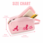 Personalized Name Corduroy Pencil Case – Custom Kids Zipper Pouch, Baby Shower Gift, Makeup Bag, Back to School
